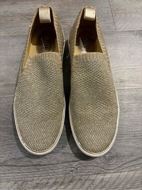 Michael Kors Women’s Metallic Gold Knit Slip-On Sneakers